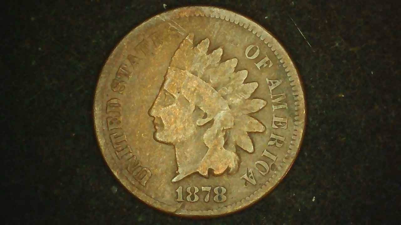 1878 Indian Head Cent Brown In Almost Good Condition