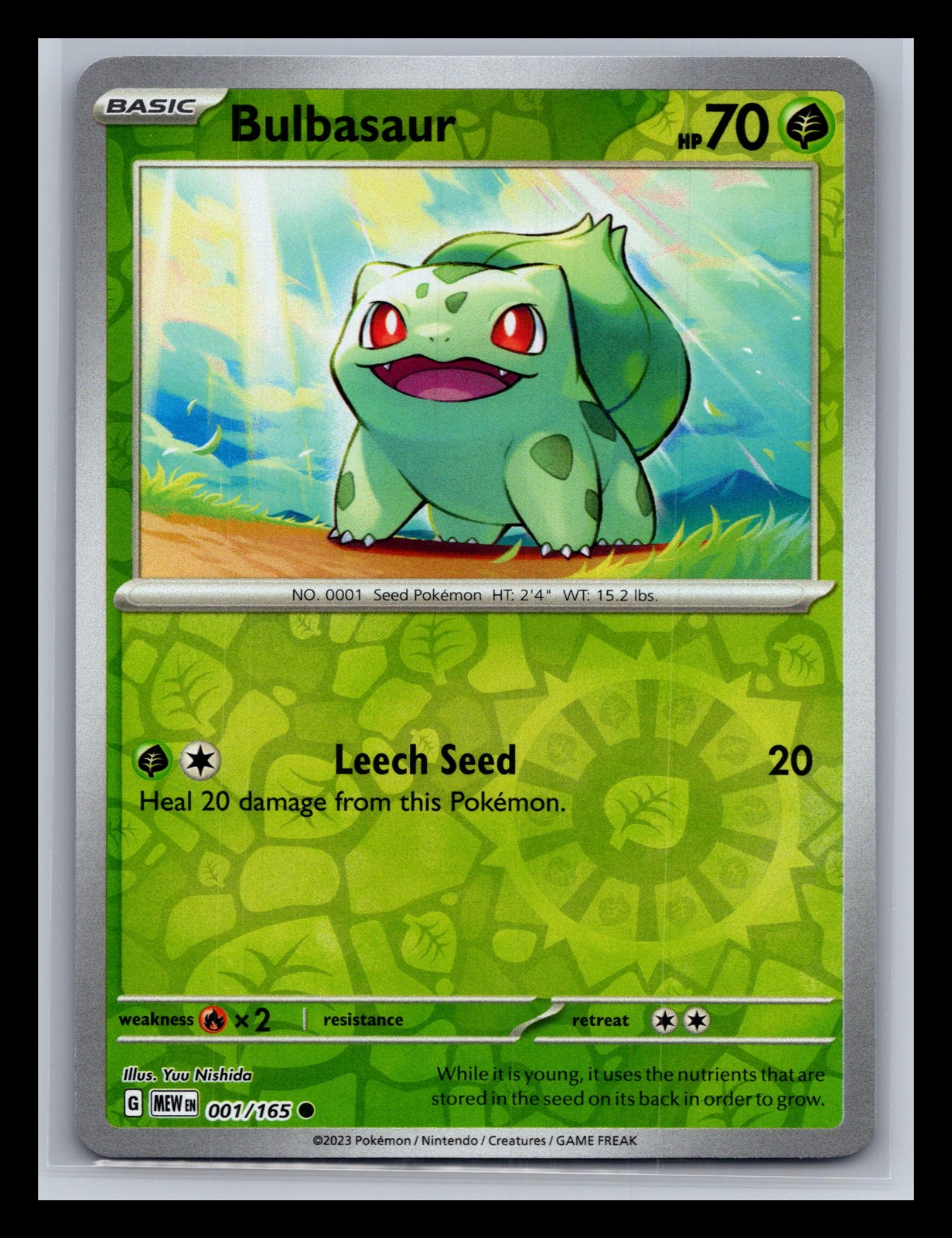 Pokémon TCG 151 Bulbasaur 001/165 NM Reverse Holo