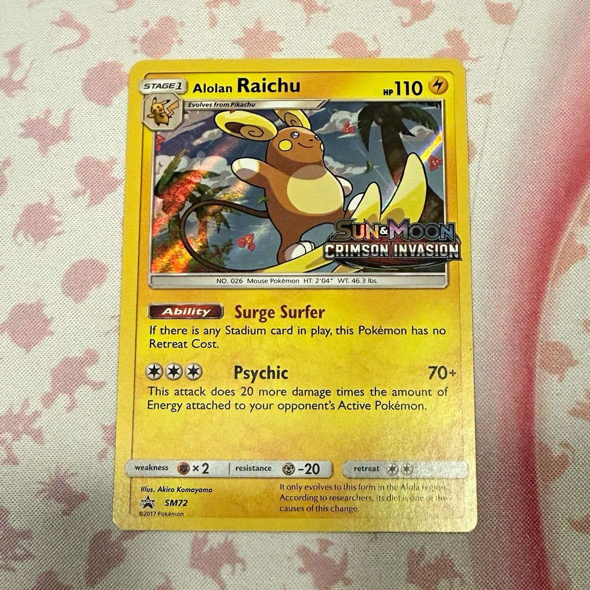 Alolan Raichu SM72 Prerelease Promo Holo