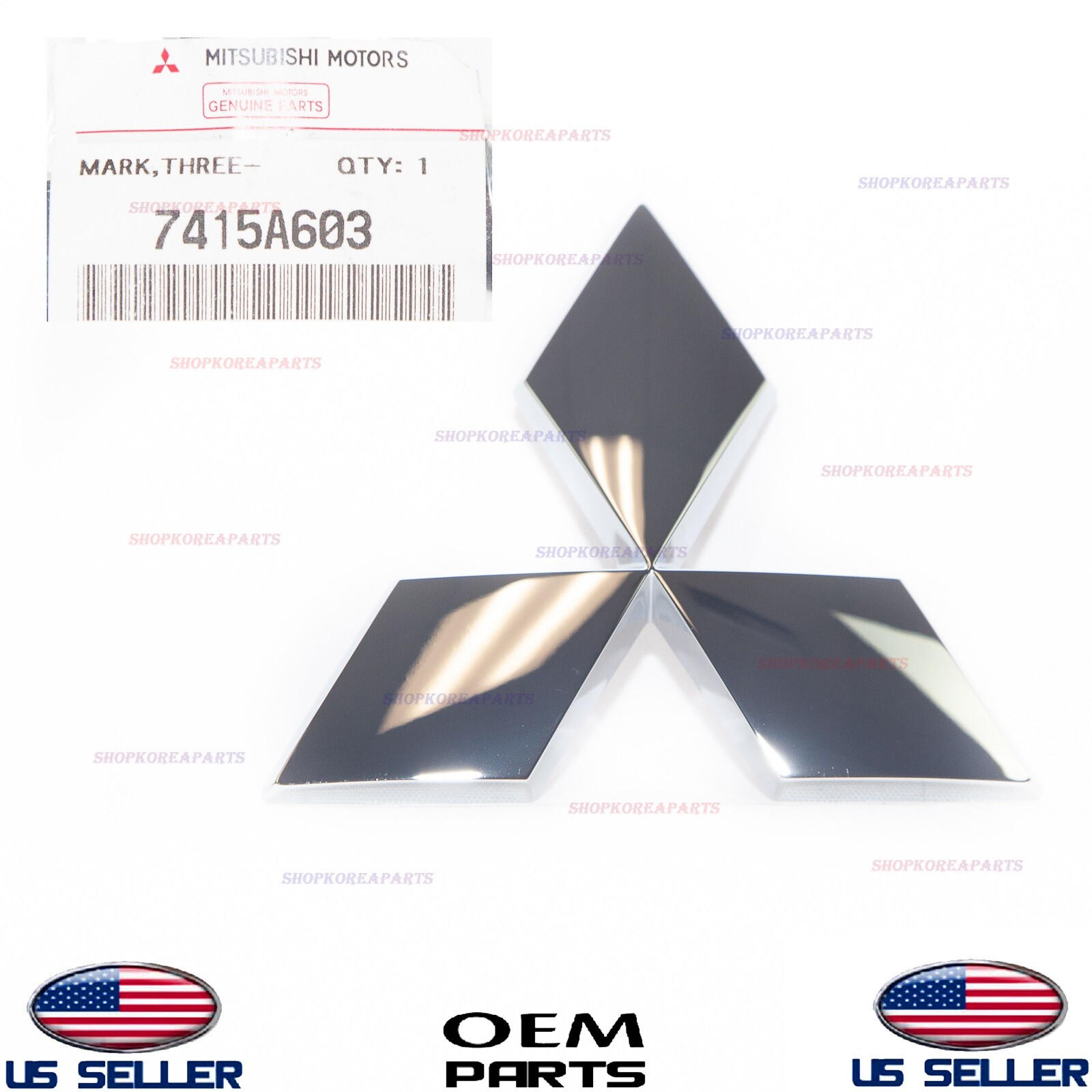 Genuine OEM Front Grille Emblem Logo Mitsubishi 2008-2025 *See Compatibility
