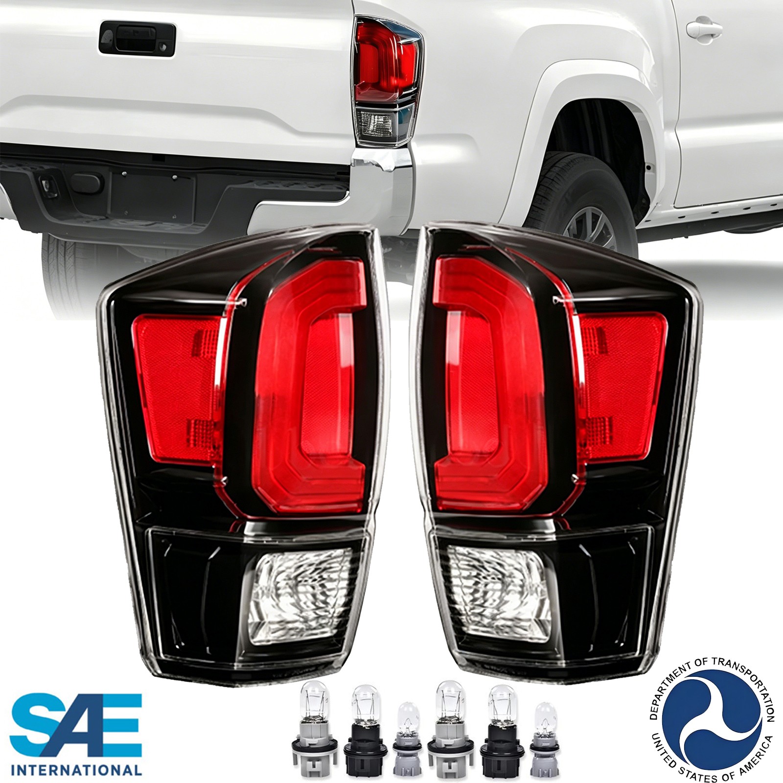 Fit For 2016-2023 Toyota Tacoma TRD Rear Tail Lights Brake Turn Signal Lamp Pair Fit For 2016-2023 Toyota Tacoma TRD Rear Tail Lights Brake Turn Signal Lamp Pair