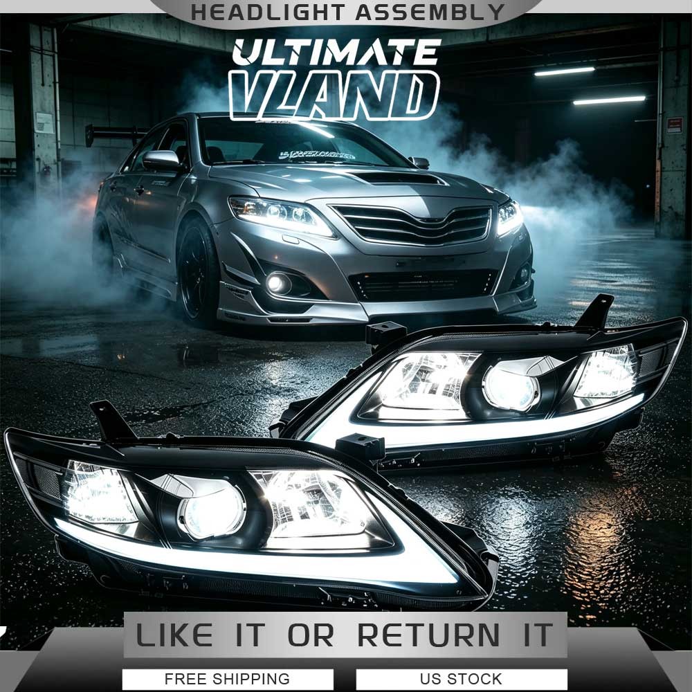 Pair Vland LED Projector Headlights For 2010-2011 TOYOTA CAMRY W/Sequential Turn