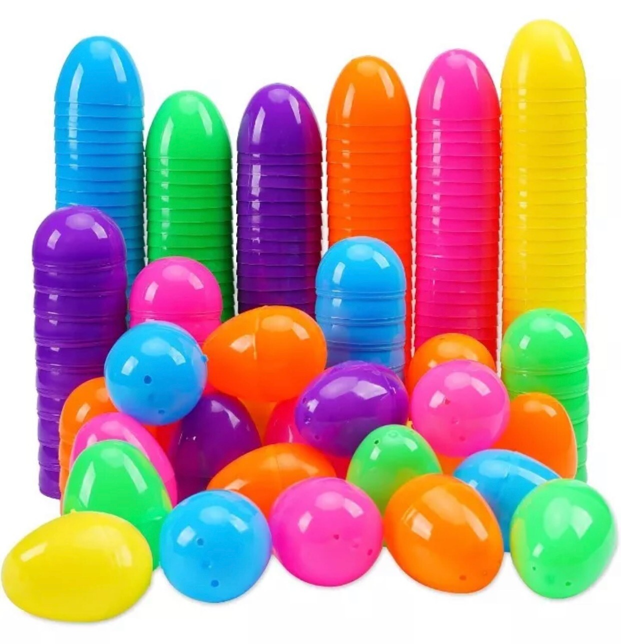 Plastic Easter Eggs Packs 300/400/500 In Bright Solid Assorted Colors