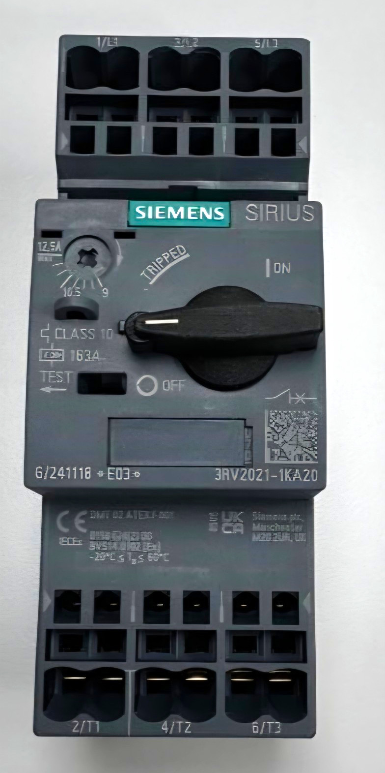 Siemens SIRIUS 3RV2021-1KA20 Circuit Breaker 12.5A 230/400VAC 3-Pole Siemens SIRIUS 3RV2021-1KA20 Circuit Breaker 12.5A 230/400VAC 3-Pole