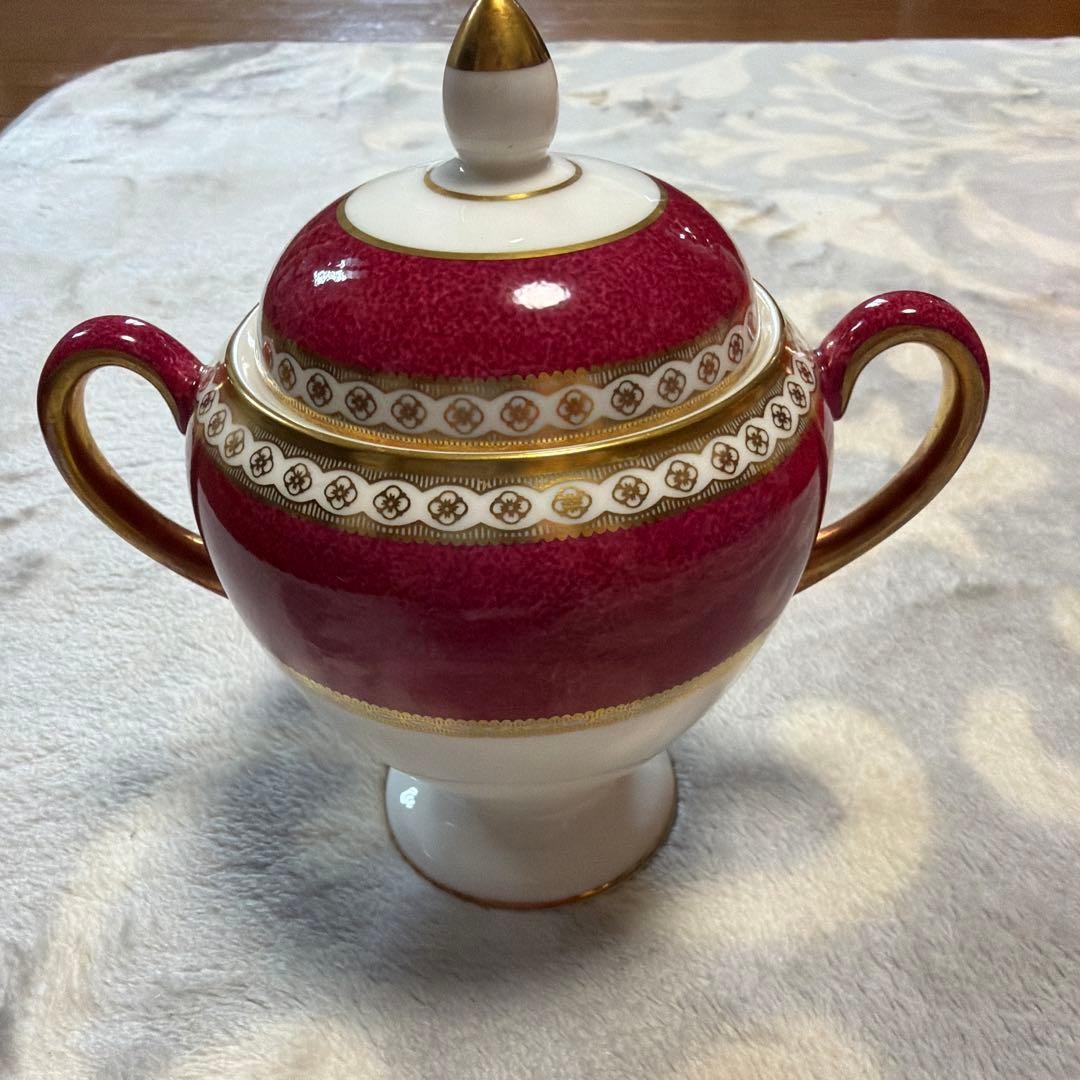 Wedgwood Ulander Ruby Red Sugar Pot Porcelain