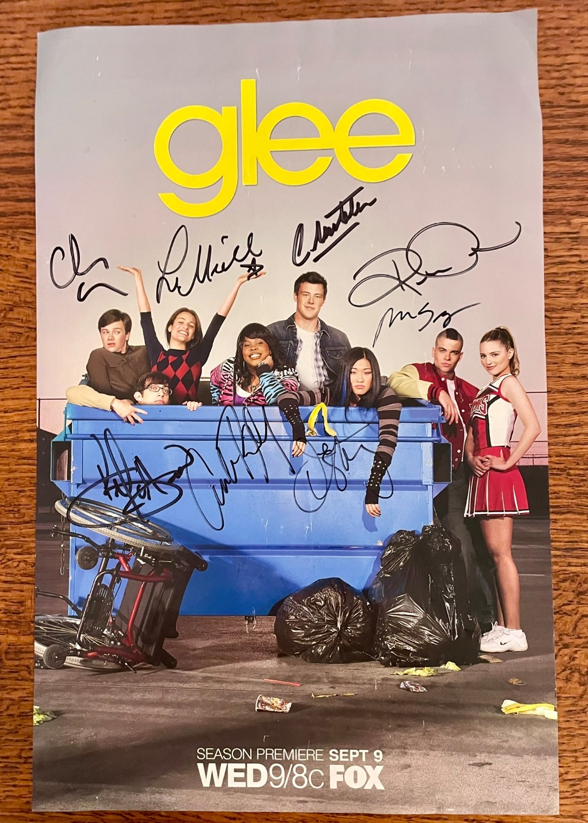 Glee Cast Signed 11x17 FOX Season 1 Promo Poster Lea Michele Cory Monteith