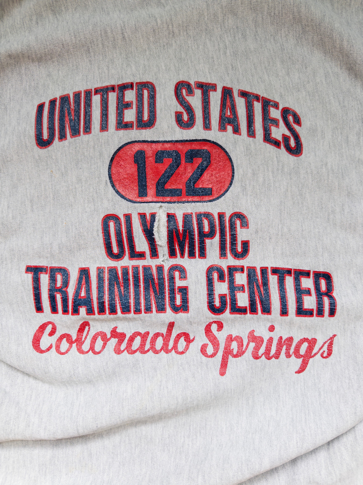 1980s Champion RARE USA Olympic Training Center Vintage Reverse Weave THRASHED 
