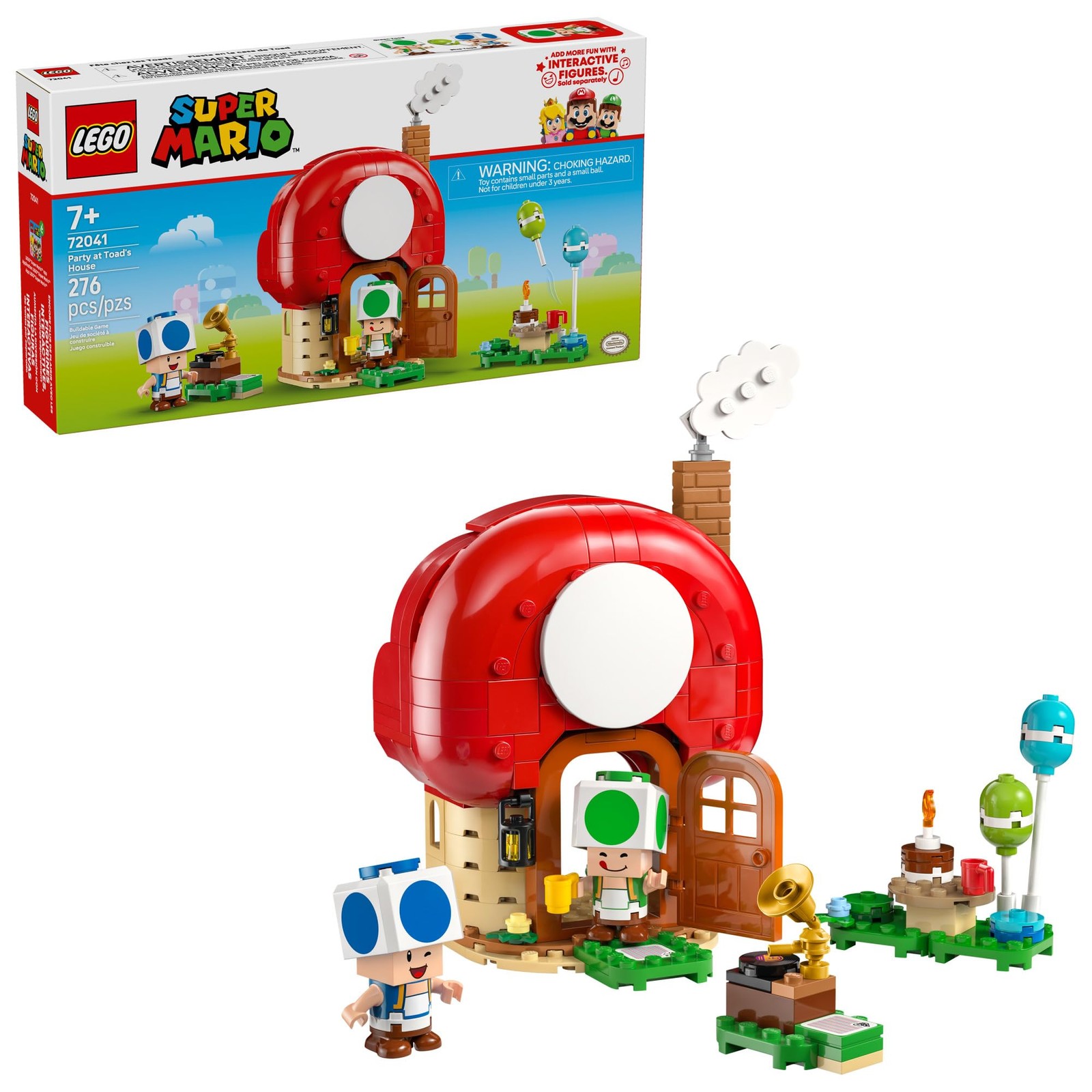 LEGO Super Mario Party at Toads House Building Set, 276 Pieces, Includes Blue