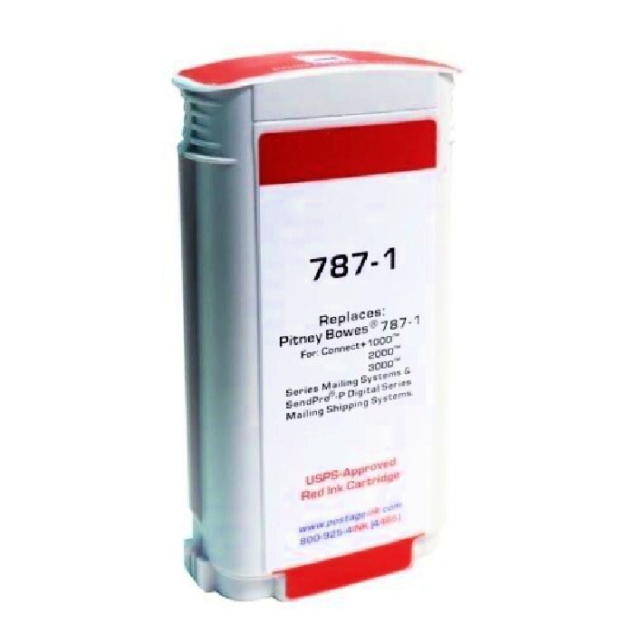 787-1 Pitney Bowes USPS Approved Red Fluorescent Ink Cartridge Compatible