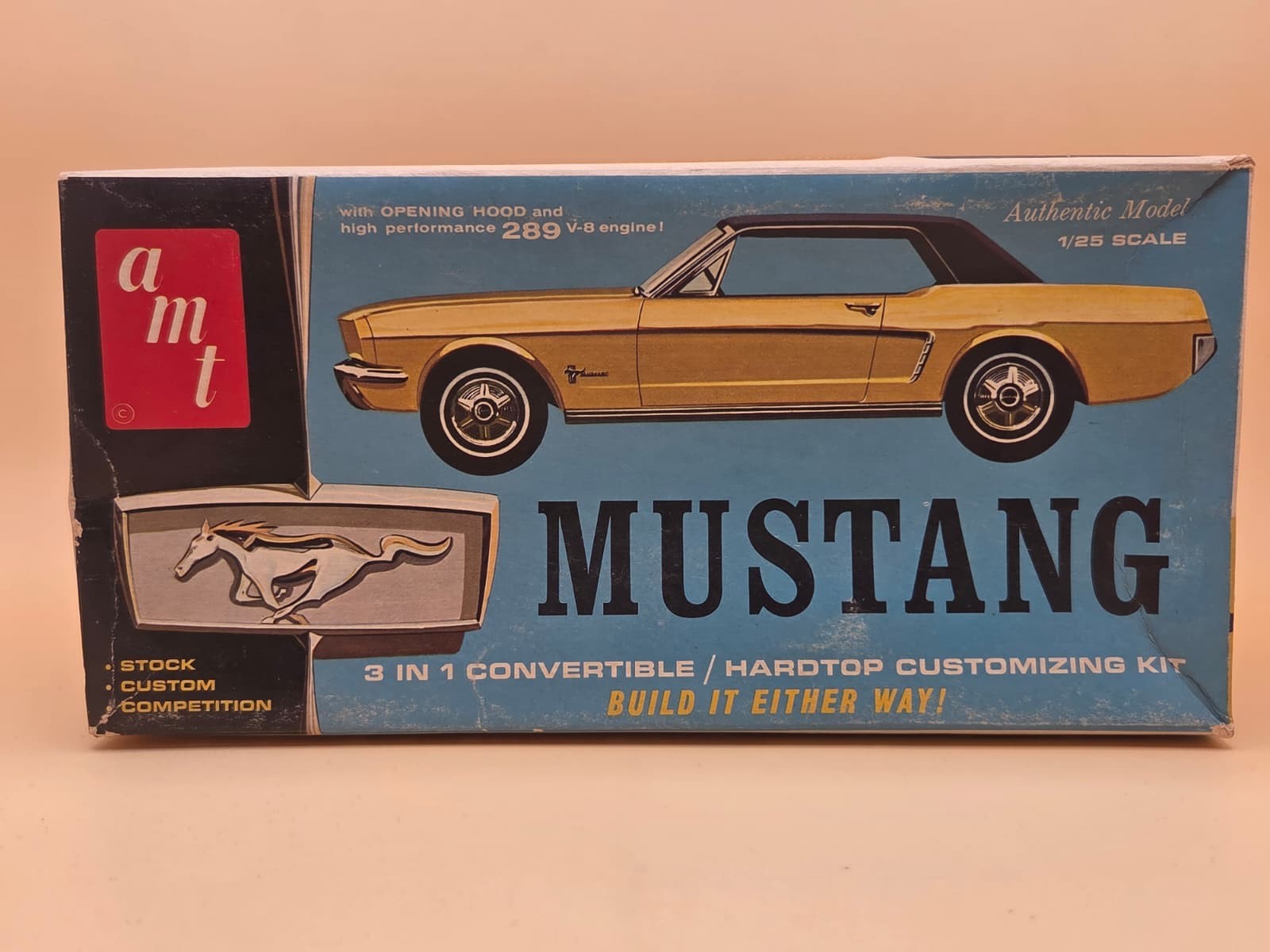 Vintage AMT Mustang 3-in-1 Convertible/Hardtop Customizing Kit 1/25, unbuilt