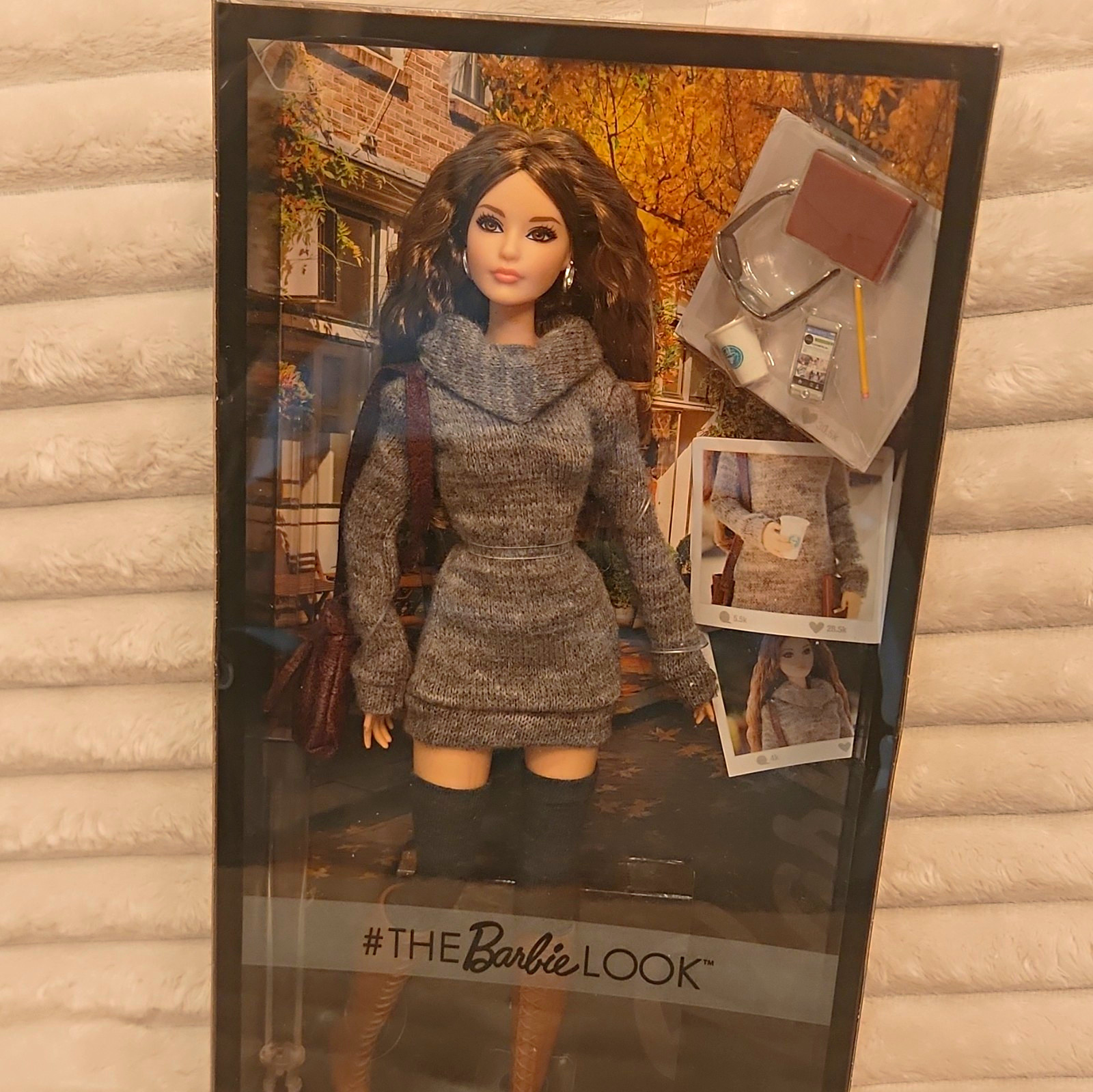 Mattel The Barbie Look Barbie Fashion Doll Gray Sweater Dress Set NRFB Mattel The Barbie Look Barbie Fashion Doll Gray Sweater Dress Set NRFB