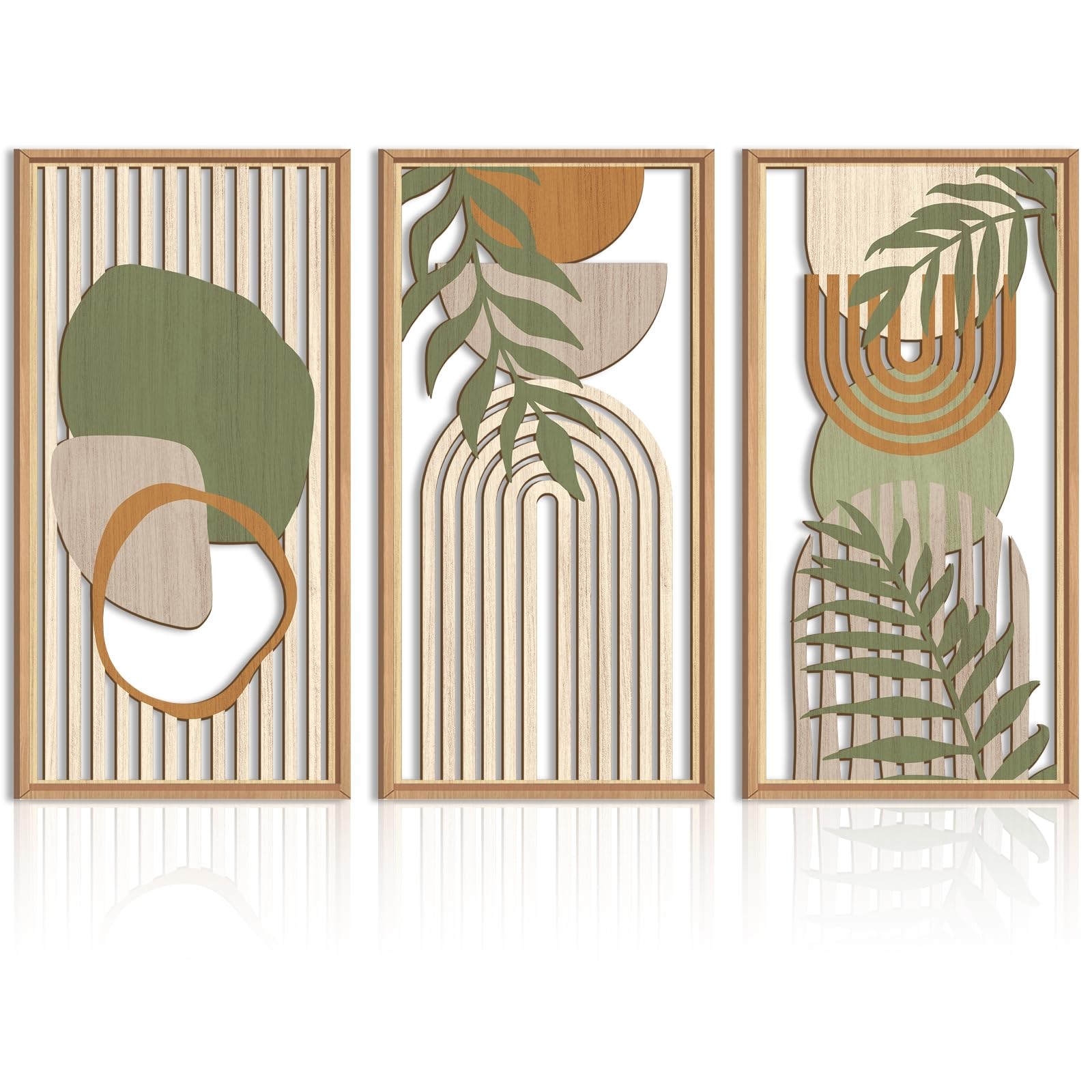 IARTTOP Large Boho Mid-century Modern Wood 16 x 32 inches, green framed boho