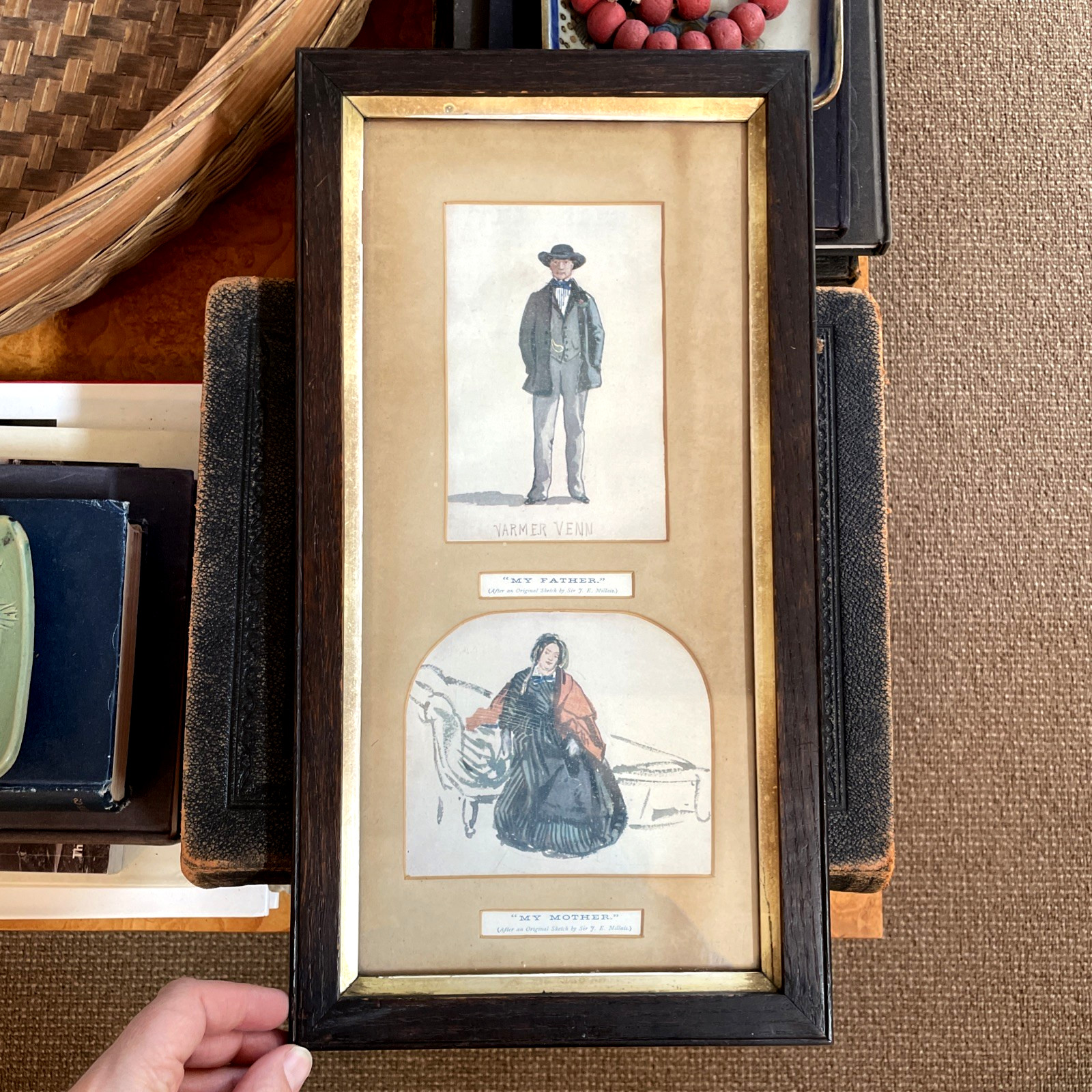 Antique John Everett Millais Lithograph Framed Victorian Character Fashion