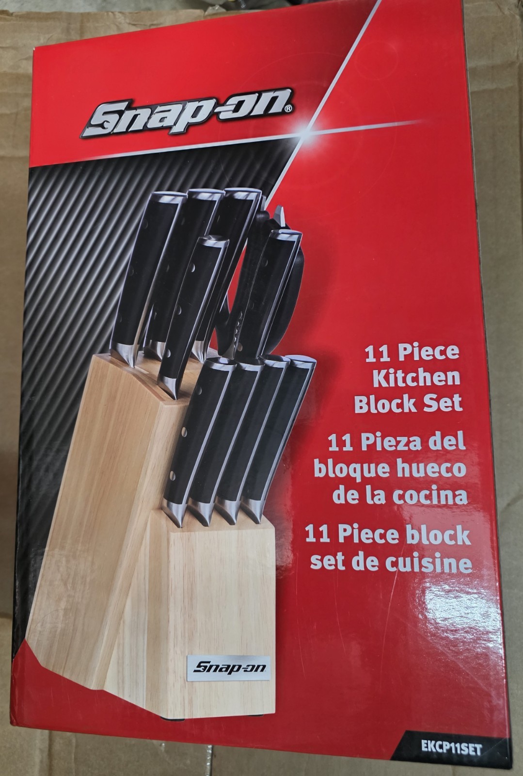New Snap-on 11 pc Kitchen Knife Block Set EKCP11SET _Snap-on Logo on each blade