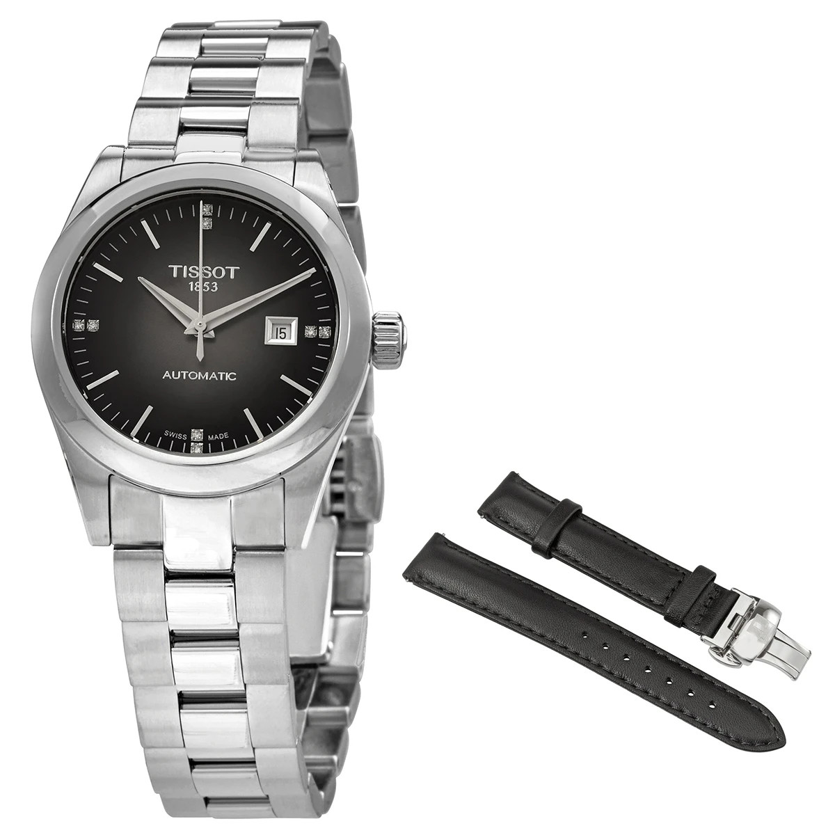 Tissot Ladies T-My Lady Automatic Diamond Anthracite Watch - T1320071106600 NEW