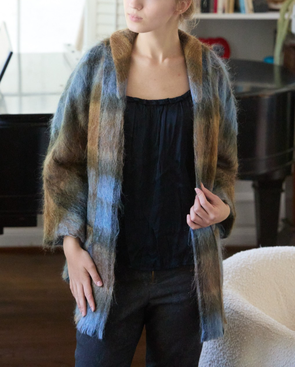 Vintage 60s Andrew Stewart Mohair Wool Jacket Woven Scotland