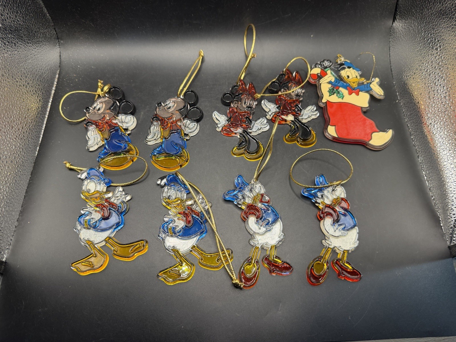 Vintage Disney Christmas 9 Ornaments Lot Mickey Minnie Donald Daisy Sun Catcher