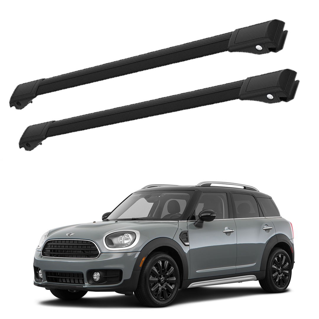 Mini Countryman F60 Since 2017 for Roof Rack Cross Bars Black Raised Rails Mini Countryman F60 Since 2017 for Roof Rack Cross Bars Black Raised Rails