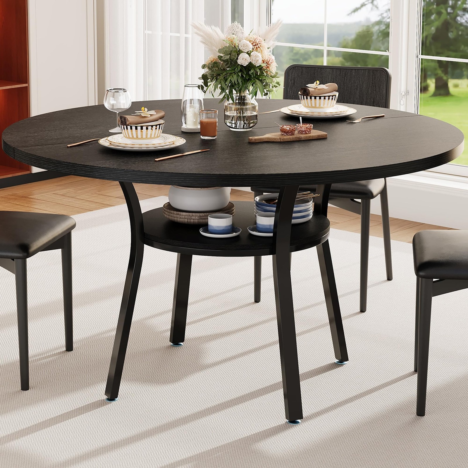 47\'\' Round Dining Table, Kitchen Table, Dinner Table for 4-6 47\'\' Round Dining Table, Kitchen Table, Dinner Table for 4-6
