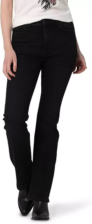 Wrangler Women's High-Rise Bootcut stretch Jean, color and size