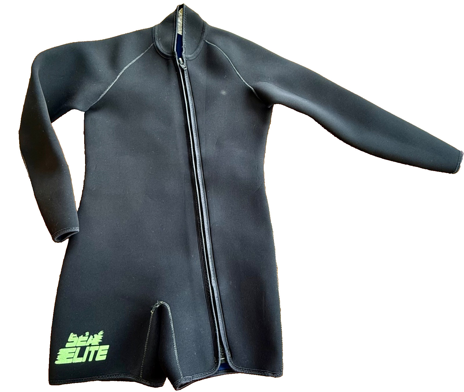 Vintage Sea Elite 5mm Long Sleeve WetSuit Shorty Men\'s Black ML Neoprene w/Zip
