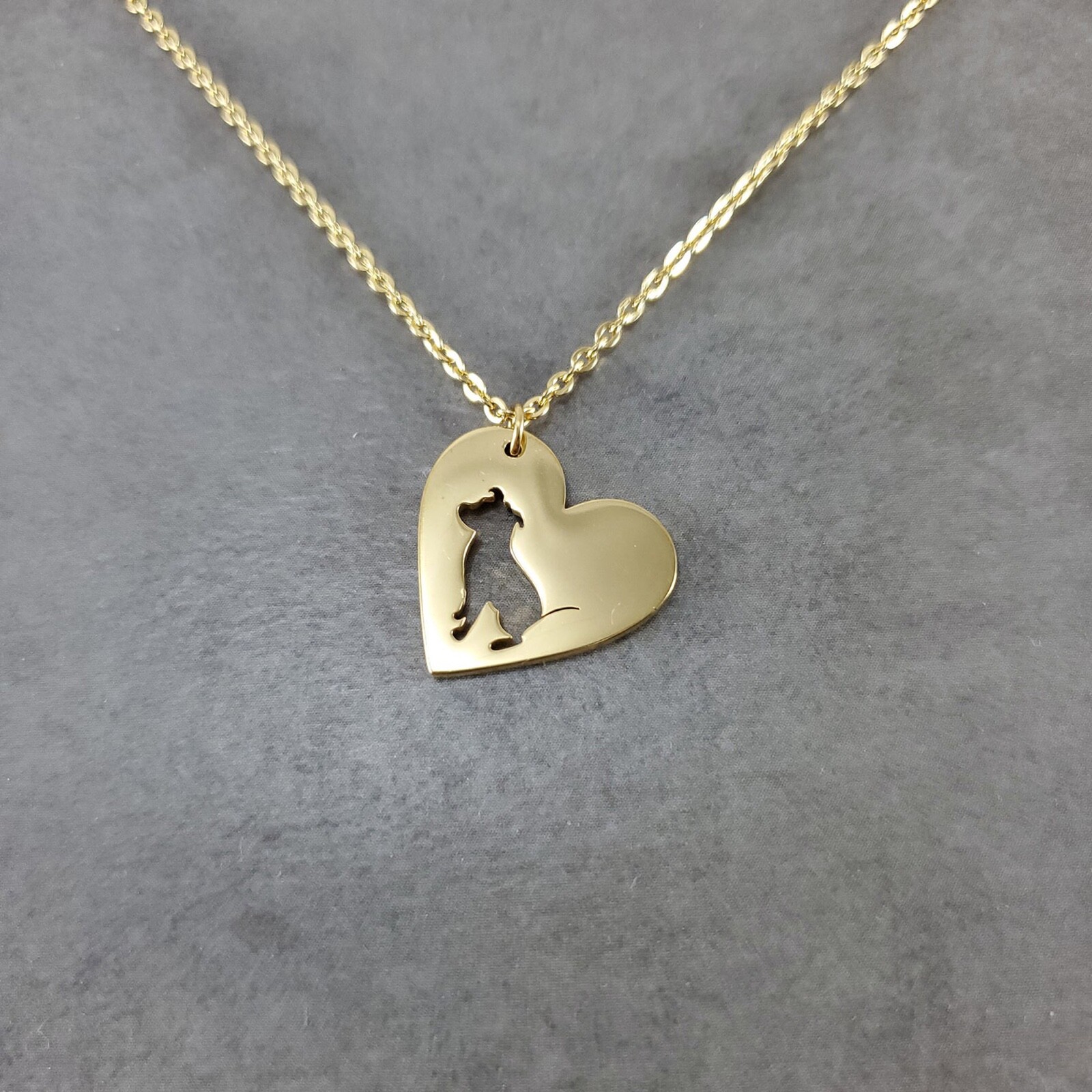 Heart Pit Bull Dog GOLD Plated Necklace Heart Pit Bull Dog GOLD Plated Necklace