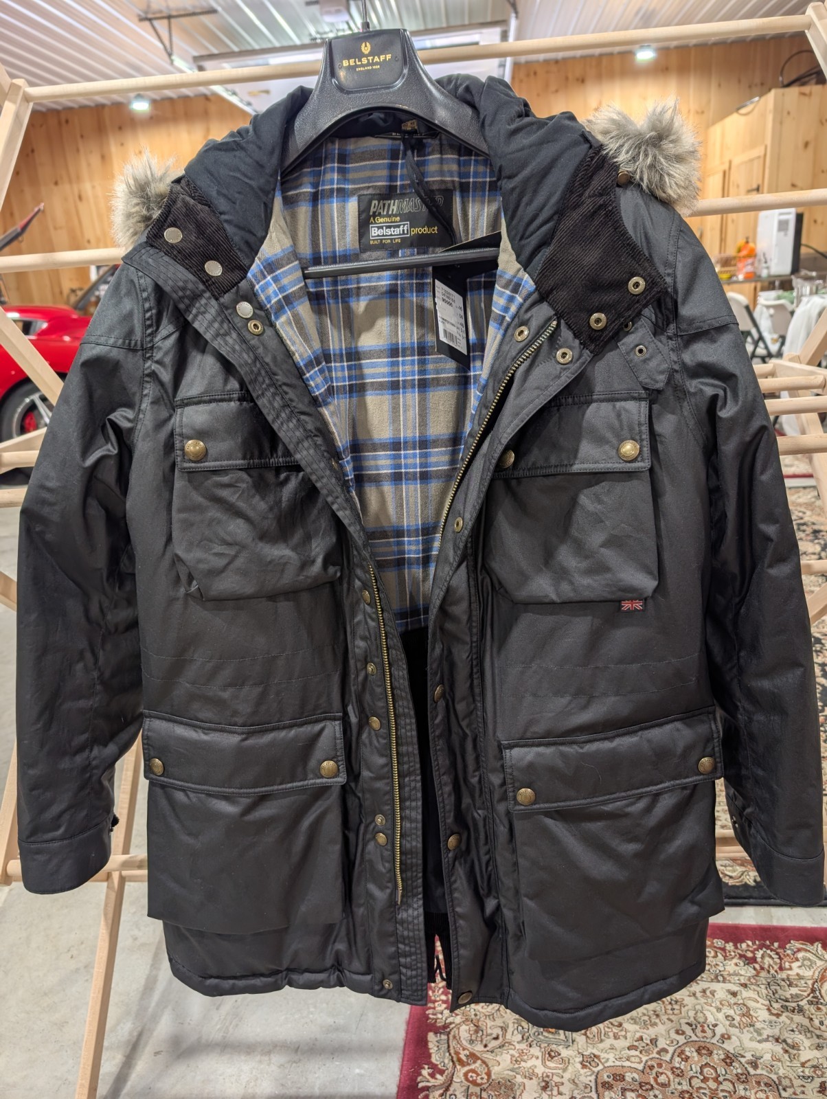 Belstaff Pathmaster Down Parka Fur Hood Euro 56 BNWT 