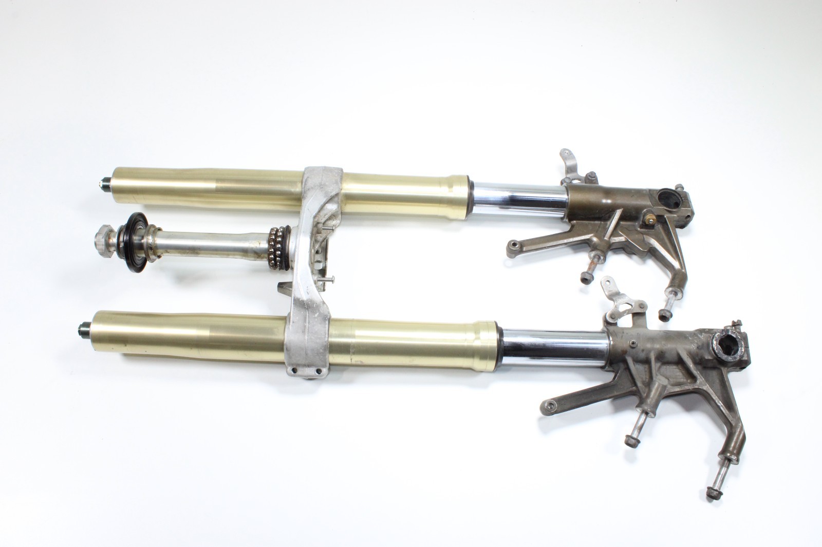 06-11 Kawasaki Ninja ZX-14 Straight Front Forks Suspension Shocks Springs V04