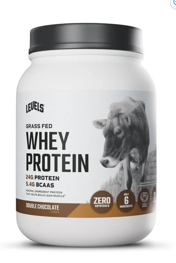 2 PACK - Level Grass Fed Whey Protein Powder, No Artificial,Double Chocolate
