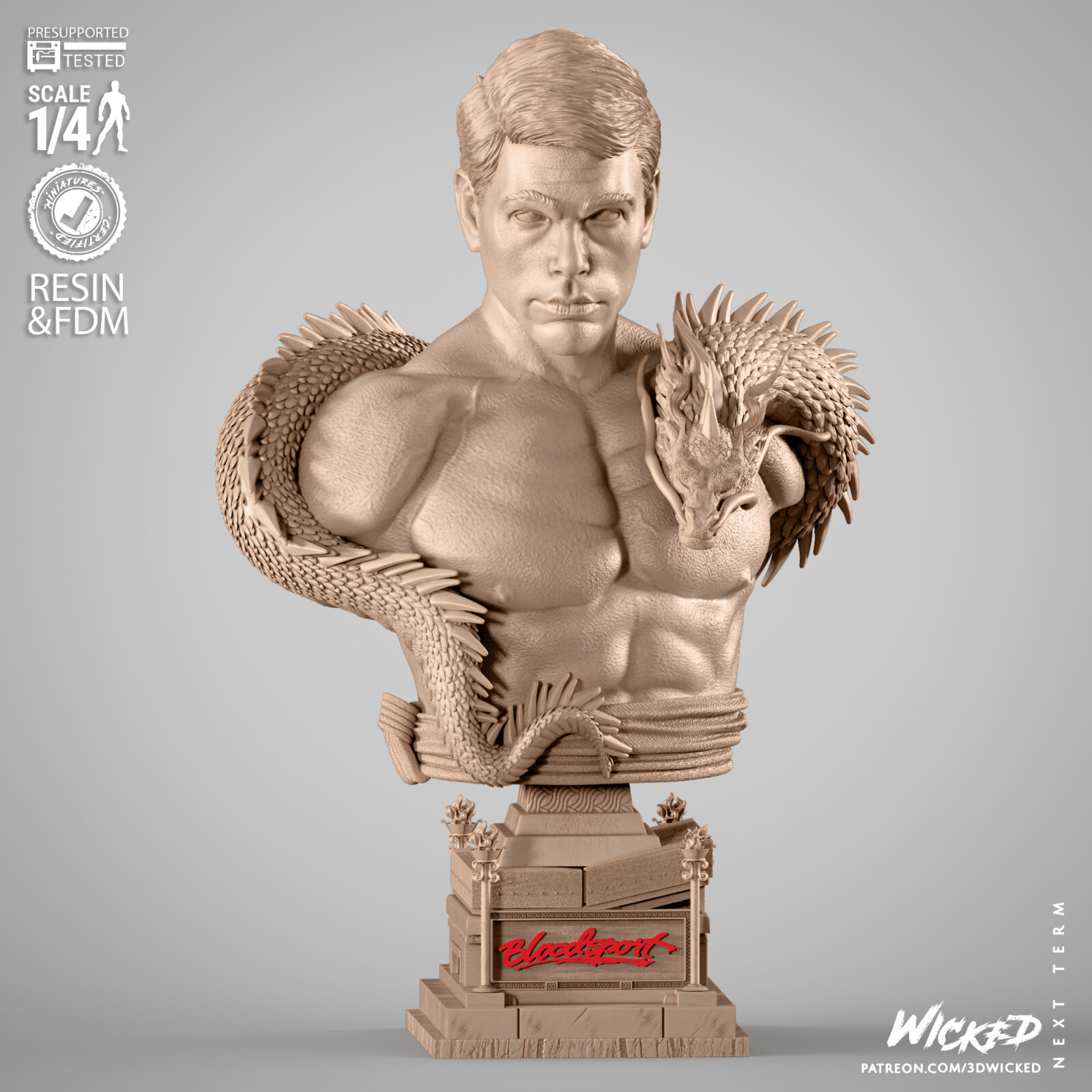 Frank Dux Bloodsport Resin Sculpture Statue Model Kit Unpainted/Unassembled