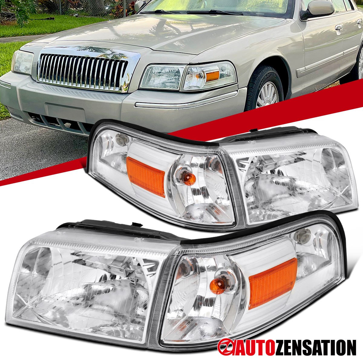 Fit 2006-2011 Mercury Grand Marquis Headlights+Corner Signal Lamps Left+Right Fit 2006-2011 Mercury Grand Marquis Headlights+Corner Signal Lamps Left+Right