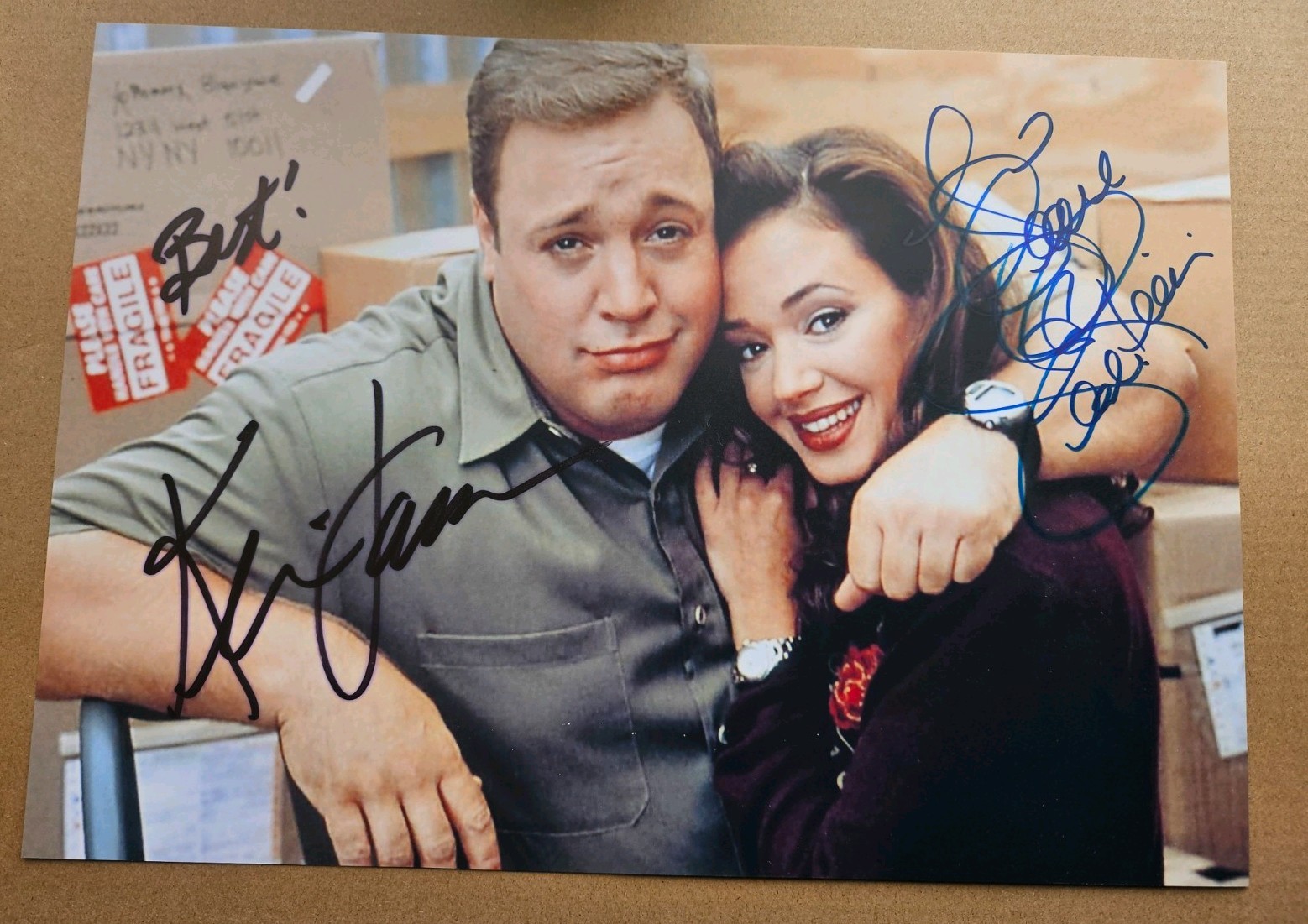 W/COA ORIGINAL KEVIN JAMES, LEAH REMINI AUTOGRAPHS 12X8\