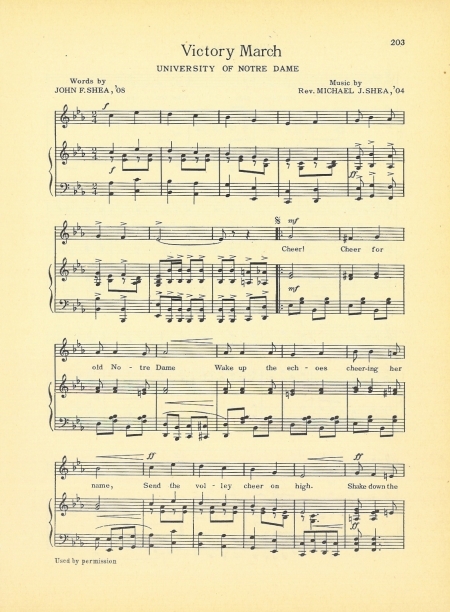 UNIVERSITY OF NOTRE DAME Vintage Song Sheet c1941 \