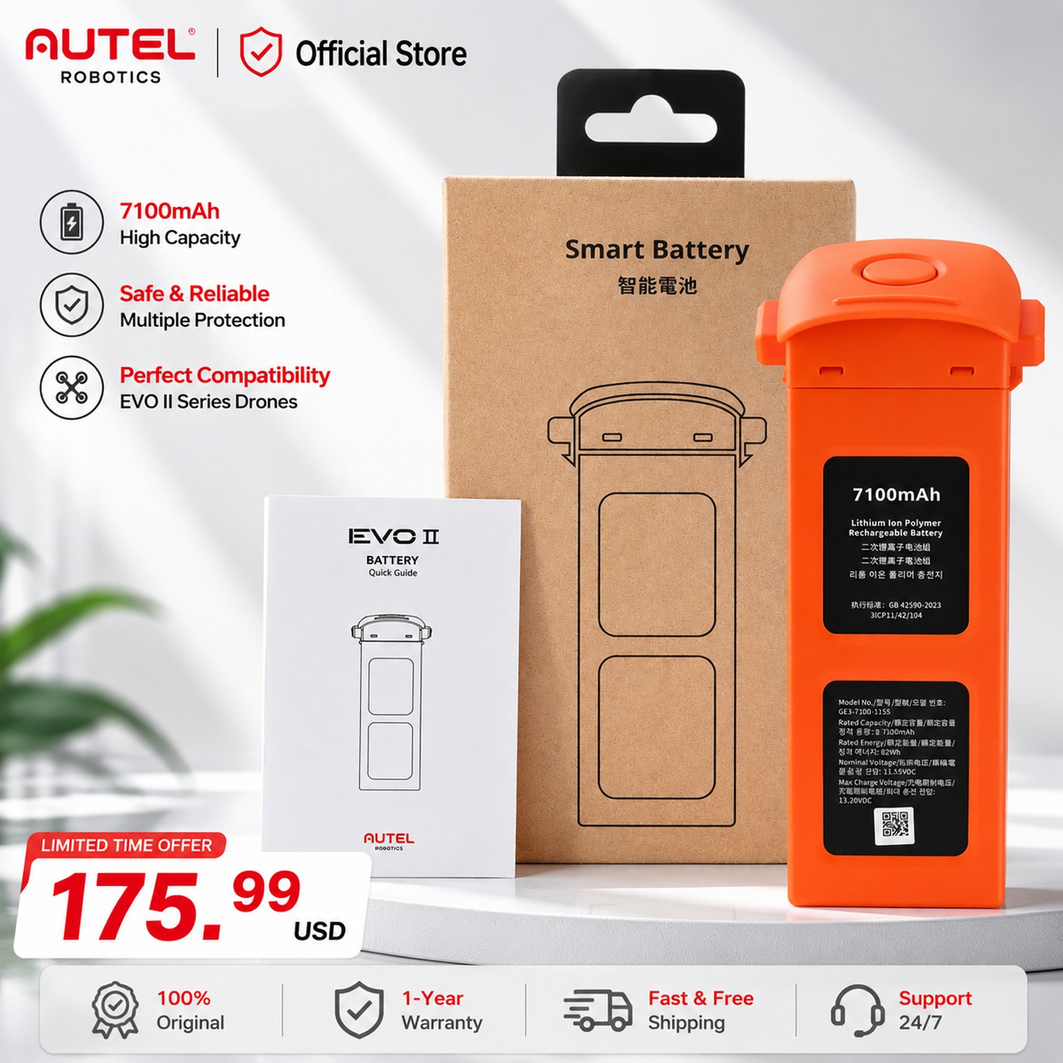 Genuine Autel Robotics EVO II Series Intelligent Flight Battery V2 V3 Pro 640T