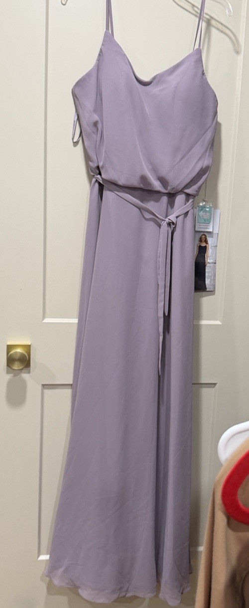 Morilee Madeline Gardner French Lilac Chiffon Bridesmaid Dress Size 16