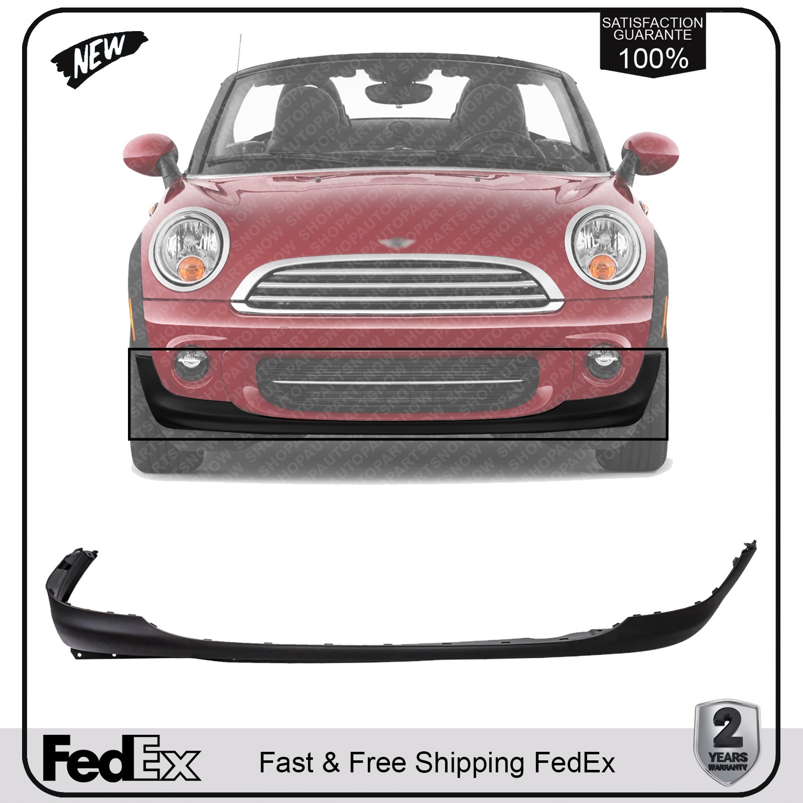 NEW Front Bumper Lower Valance Spoiler Plastic For 2011-2015 Mini Cooper