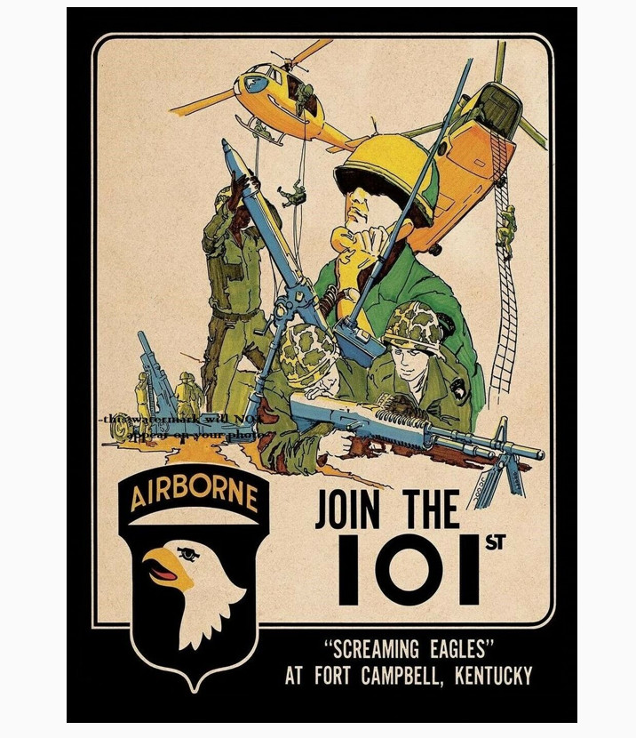 Vietnam War Paratrooper Recruitment Poster PHOTO 101st US Army Airborne Vietnam War Paratrooper Recruitment Poster PHOTO 101st US Army Airborne