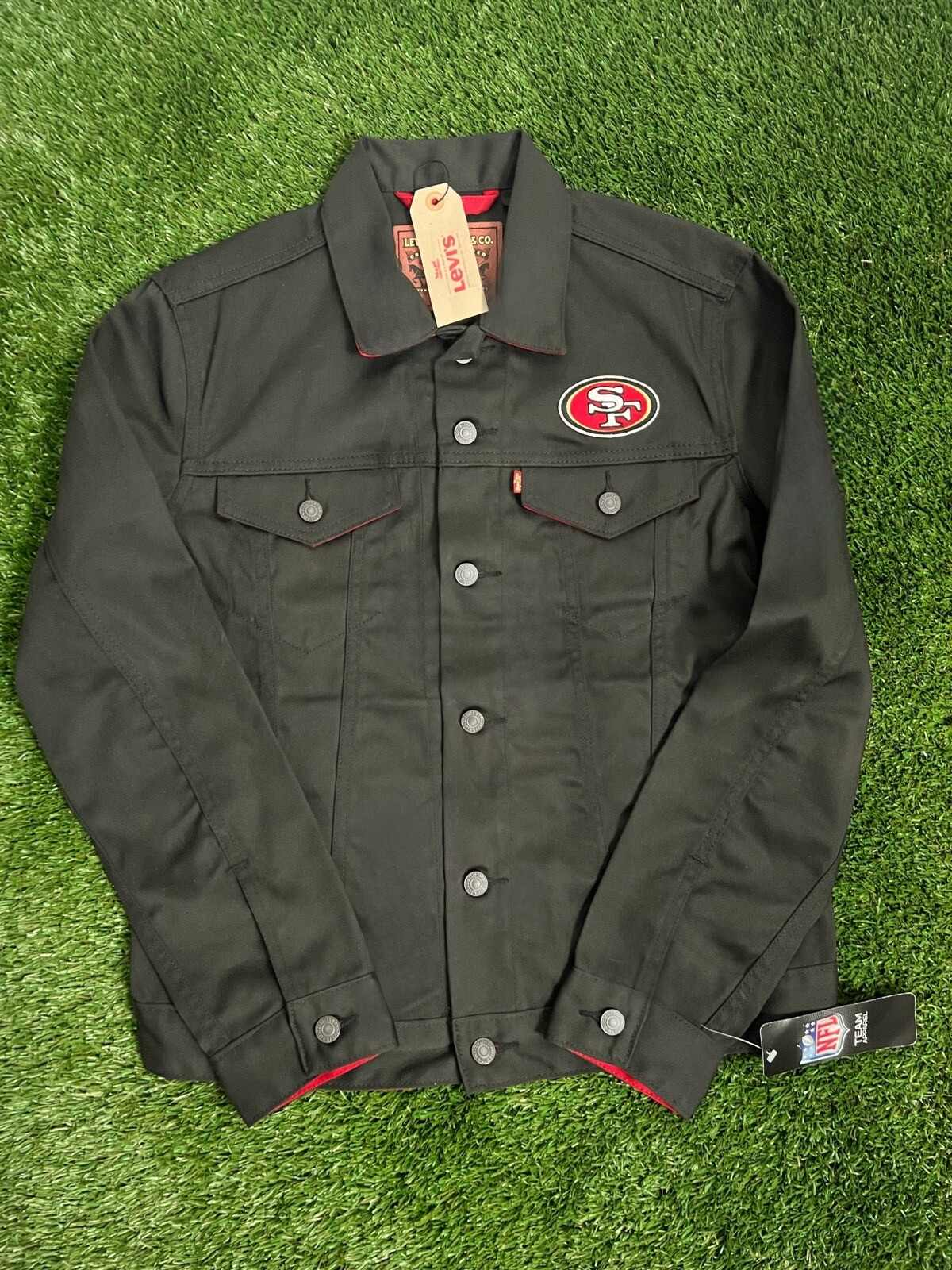 Size: XL New Vintage Levis x San Francisco 49ers Black Denim Jacket NFL Mens _ Size: XL New Vintage Levis x San Francisco 49ers Black Denim Jacket NFL Mens _