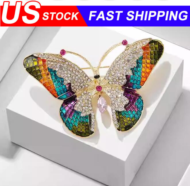 Fashion Luxury Colorful Rhinestone Butterfly Brooches For Women Insect Brooch Fashion Luxury Colorful Rhinestone Butterfly Brooches For Women Insect Brooch