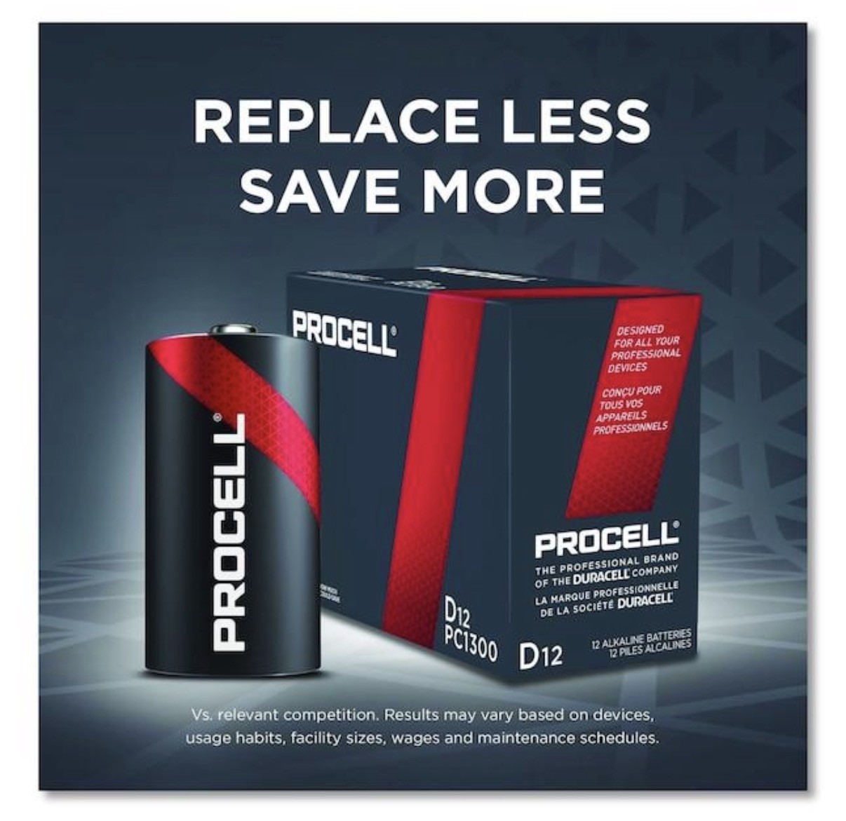12pc Duracell PROCELL Intense Power PC1300 1.5V D High Performance Alkaline