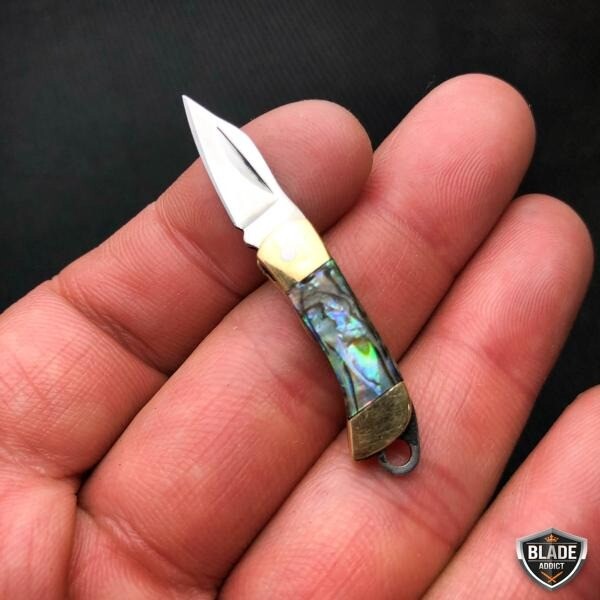 WORLD'S SMALLEST WORKING POCKET KNIFE Pearl Tiny REAL Blade Keychain Choose one
