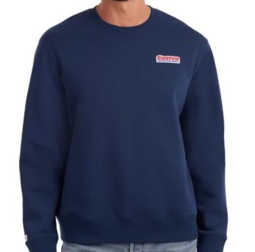 NWT Costco Wholesale Mens Sweatshirt Navy Blue Crewneck Fleece Logo S M L or XL NWT Costco Wholesale Mens Sweatshirt Navy Blue Crewneck Fleece Logo S M L or XL