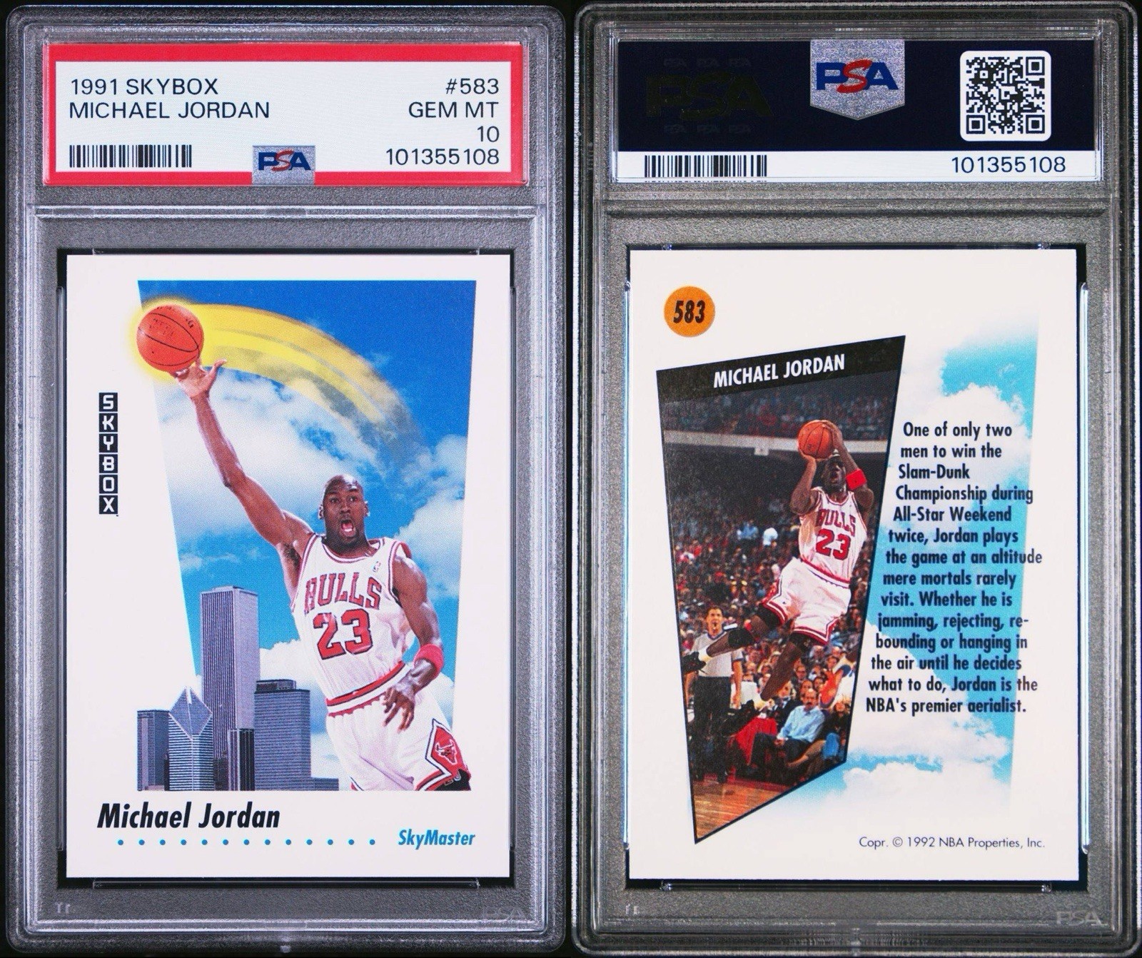 1991 SKYBOX #583 MICHAEL JORDAN PSA 10 1991 SKYBOX #583 MICHAEL JORDAN PSA 10