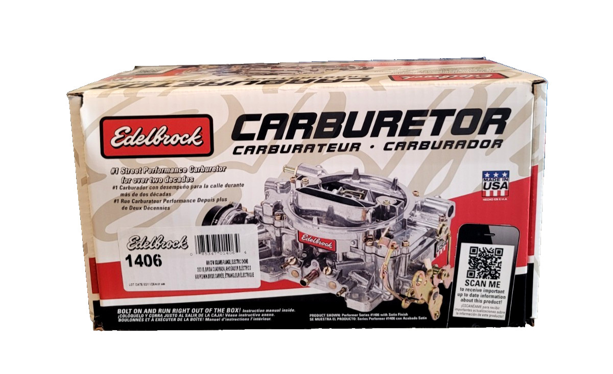 Edelbrock 1406 600CFM, 4-Barrel Square Bore Carb With Electric Choke. NEW Edelbrock 1406 600CFM, 4-Barrel Square Bore Carb With Electric Choke. NEW