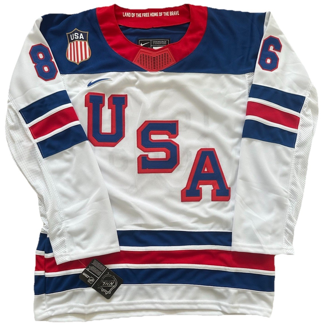 Jack Hughes USA White ‘26 Olympics Jersey Mens XL RARE New Jersey Devils