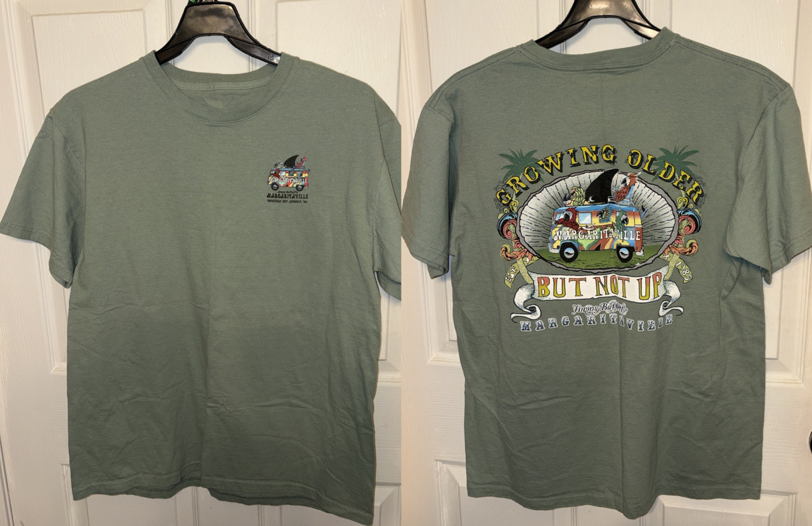 2 Sides Jimmy Buffett Margaritaville Men’s Green Shirt All size S-5XL SU131
