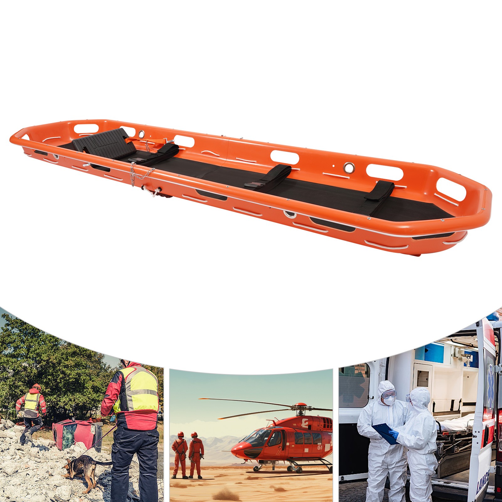 Rescue Basket Stretcher w/Lift Sling Emergency Basket 270kg/595lbs Ambulance Use