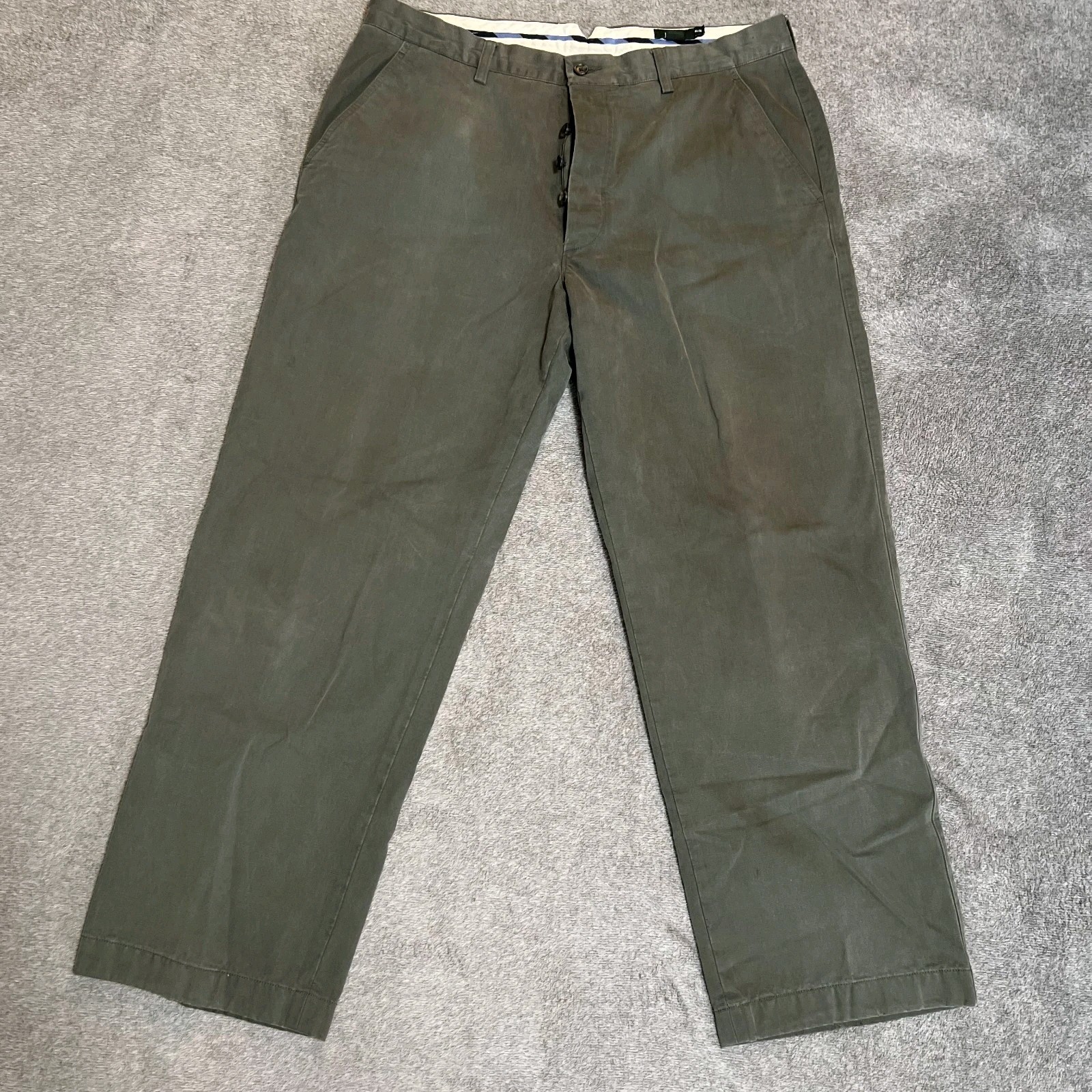 Vintage 90s J.Crew Men\'s 36x30 Green Chino Pants 100% Cotton Made in Hong Kong Vintage 90s J.Crew Men\'s 36x30 Green Chino Pants 100% Cotton Made in Hong Kong