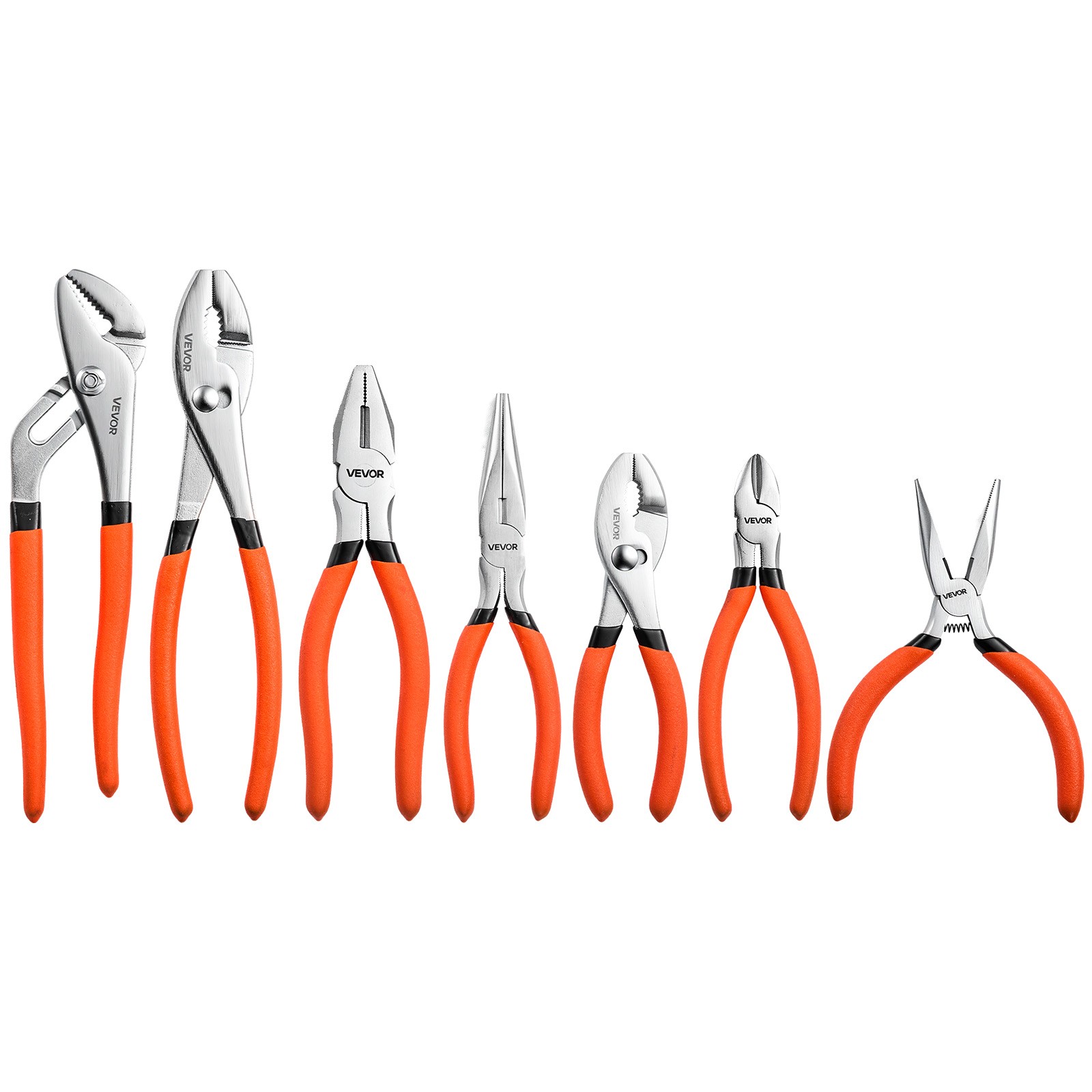 VEVOR Pliers Set 7-Piece Utility Pliers Set Polished Carbon Steel Jaw Hand Tools