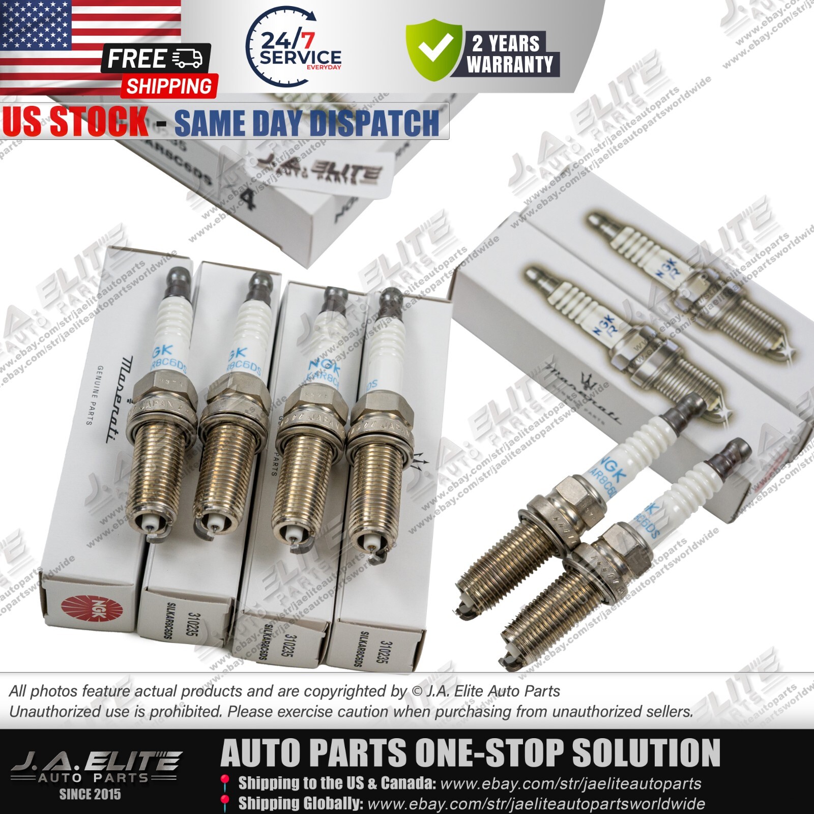 6pcs Genuine Spark Plugs for Maserati Ghibli Levante Quattroporte Gasoline3.0 V6